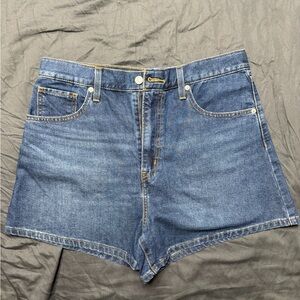 Levi's Medium Blue Denim High-Rise Shorts